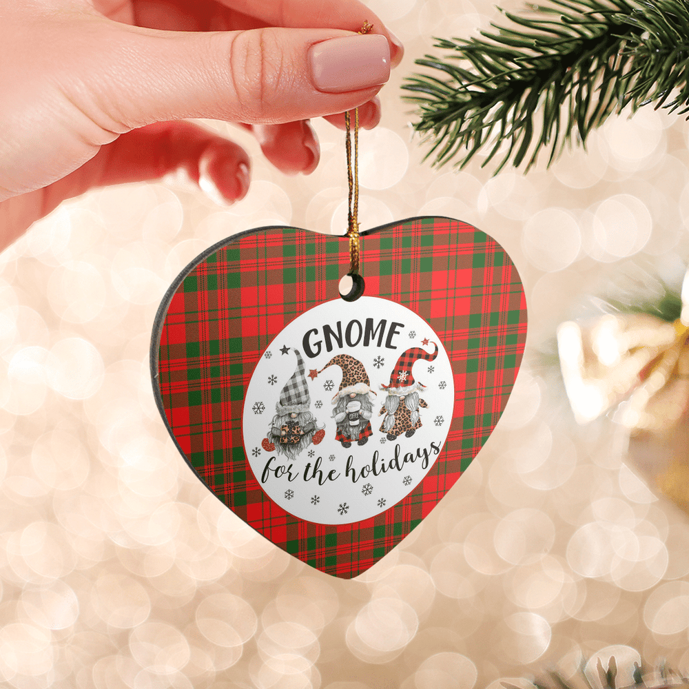Clan Livingstone Modern Tartan Tartan Crest Gnome Heart Ceramic Ornament IP38 Livingstone Modern Tartan Tartan Christmas   