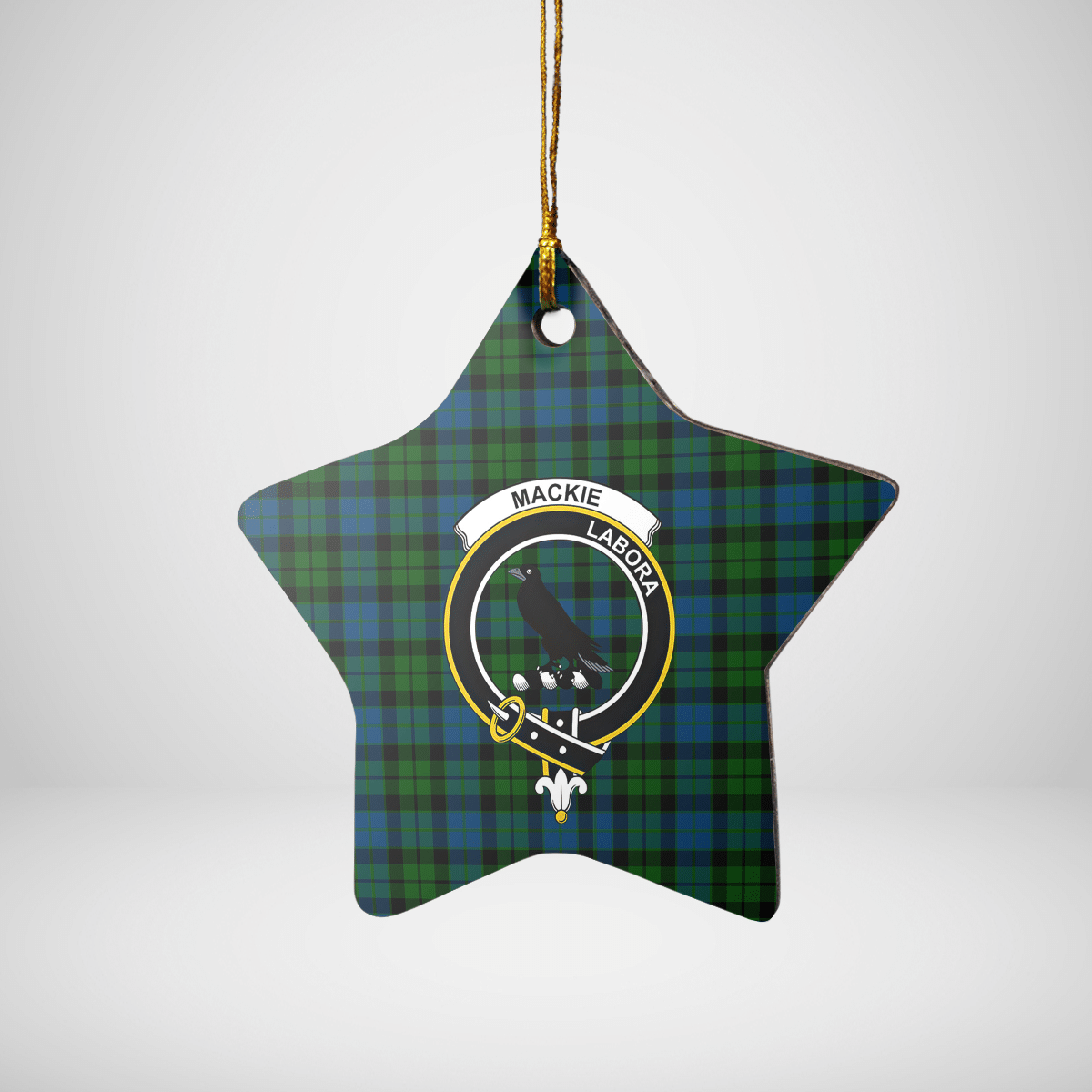 Clan MacKie Tartan Crest Star Ceramic Ornament GE43 MacKie Tartan Tartan Christmas   