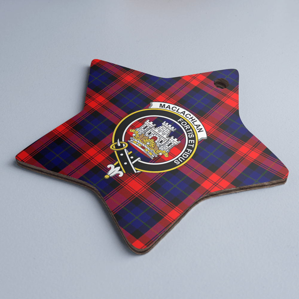 Clan MacLachlan Modern Tartan Crest Star Ceramic Ornament UA45 MacLachlan Modern Tartan Tartan Christmas   