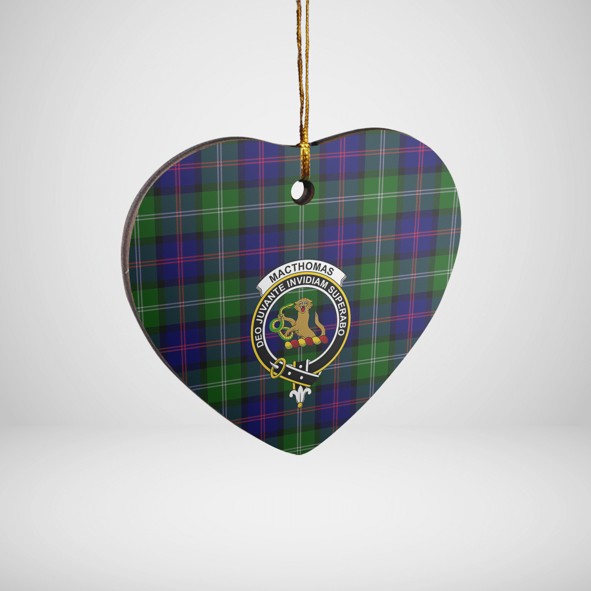 Clan MacThomas Modern Tartan Crest Heart Ceramic Ornament DY11 MacThomas Modern Tartan Tartan Christmas   