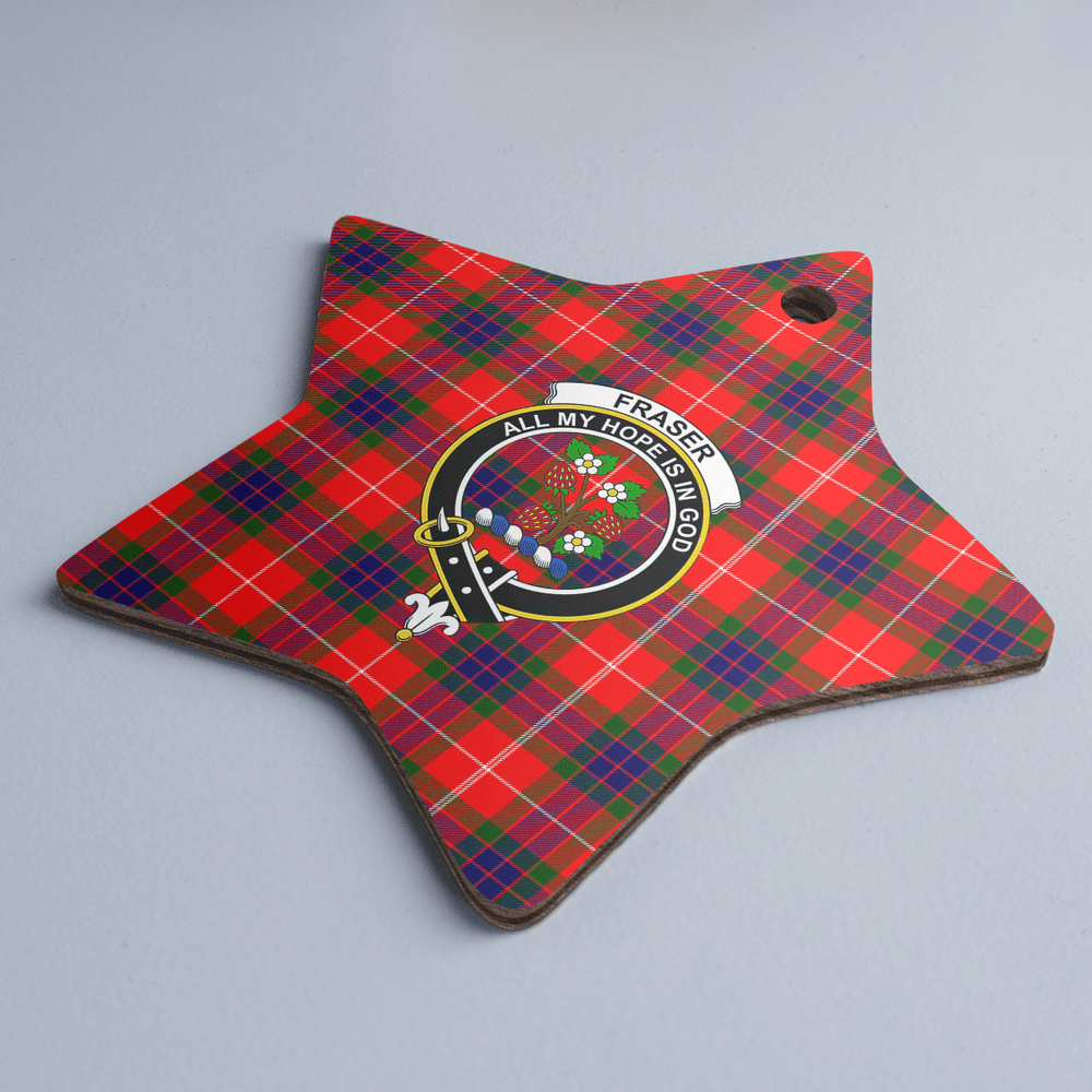 Clan Fraser Modern Tartan Crest Star Ceramic Ornament GT76 Fraser Modern Tartan Tartan Christmas   