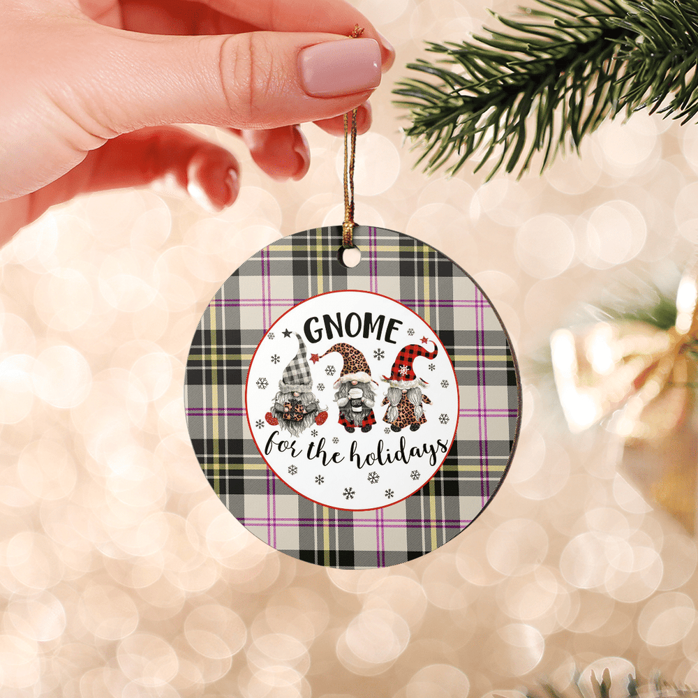 Clan MacPherson Dress Ancient Tartan Tartan Crest Gnome Round Ceramic Ornament EP30 MacPherson Dress Ancient Tartan Tartan Christmas   