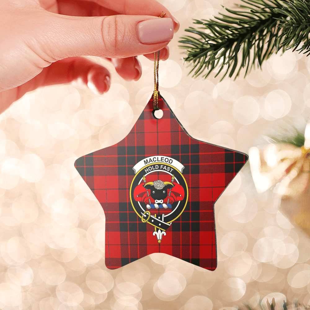 Clan MacLeod of Raasay Tartan Crest Star Ceramic Ornament UZ80 MacLeod of Raasay Tartan Tartan Christmas   