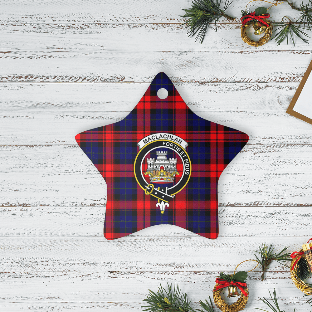 Clan MacLachlan Modern Tartan Crest Star Ceramic Ornament UA45 MacLachlan Modern Tartan Tartan Christmas   