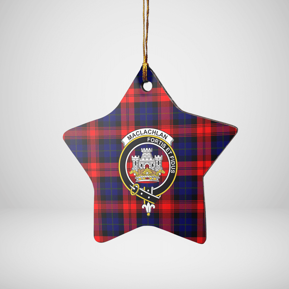 Clan MacLachlan Modern Tartan Crest Star Ceramic Ornament UA45 MacLachlan Modern Tartan Tartan Christmas   