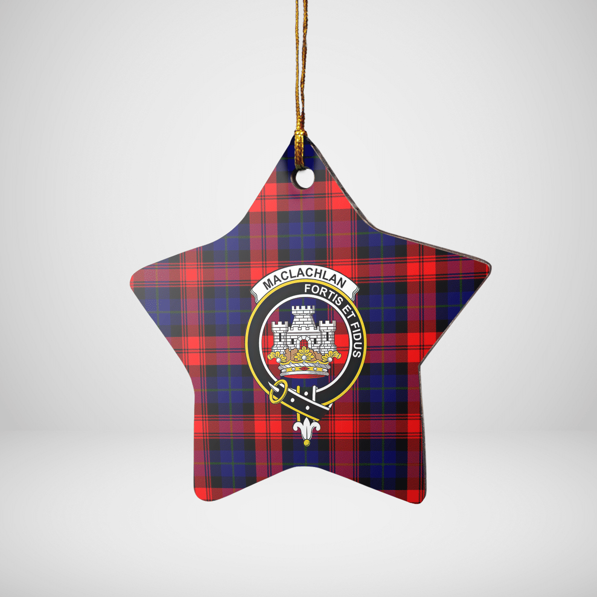 Clan MacLachlan Modern Tartan Crest Star Ceramic Ornament UA45 MacLachlan Modern Tartan Tartan Christmas   