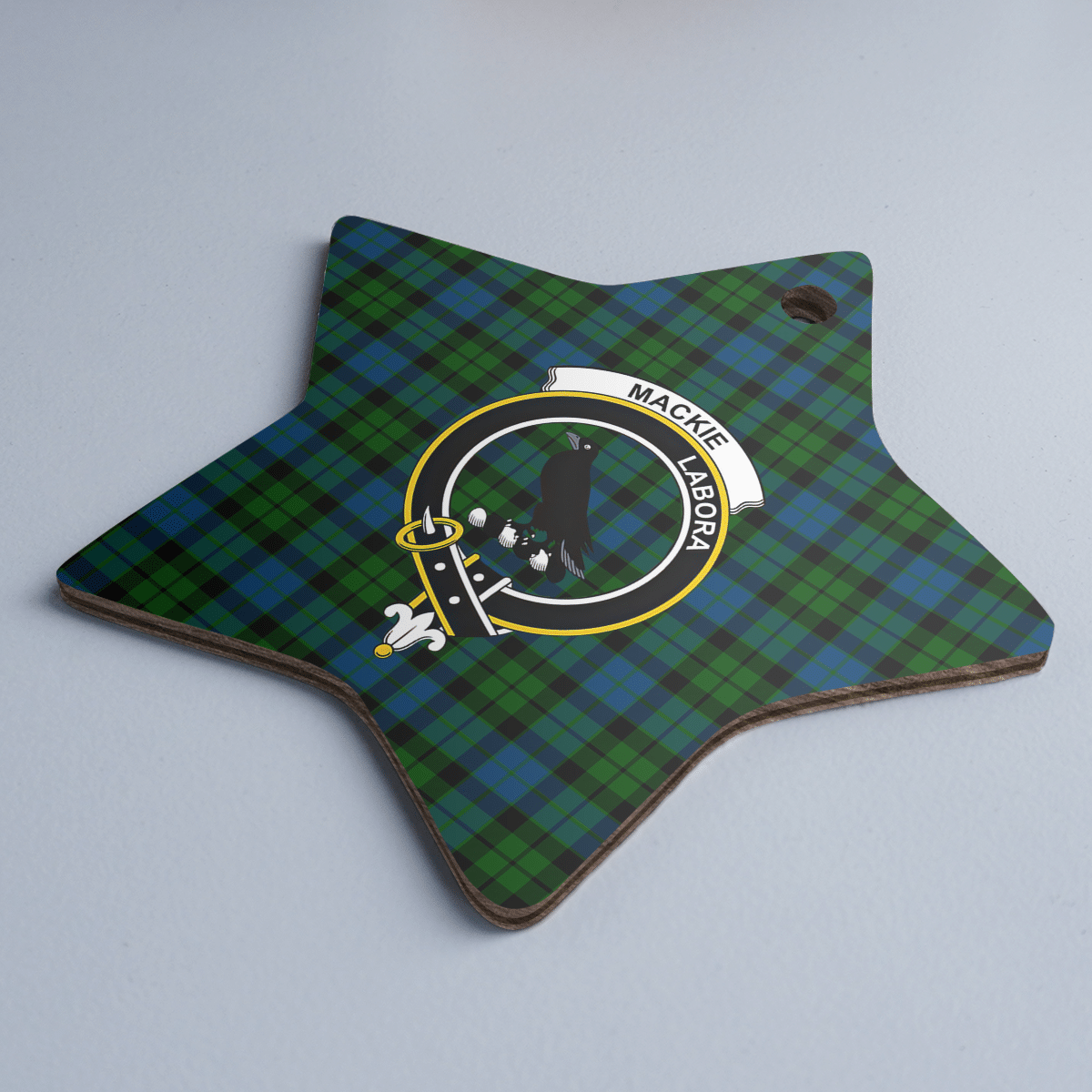 Clan MacKie Tartan Crest Star Ceramic Ornament GE43 MacKie Tartan Tartan Christmas   
