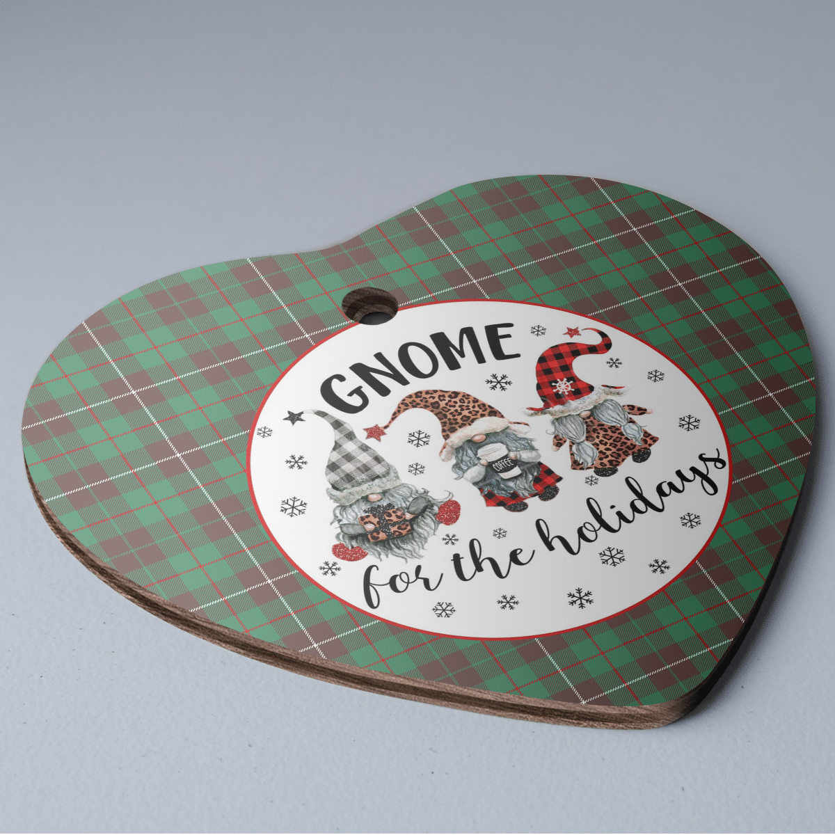 Clan MacKinnon Hunting Ancient Tartan Tartan Crest Gnome Heart Ceramic Ornament KT81 MacKinnon Hunting Ancient Tartan Tartan Christmas   