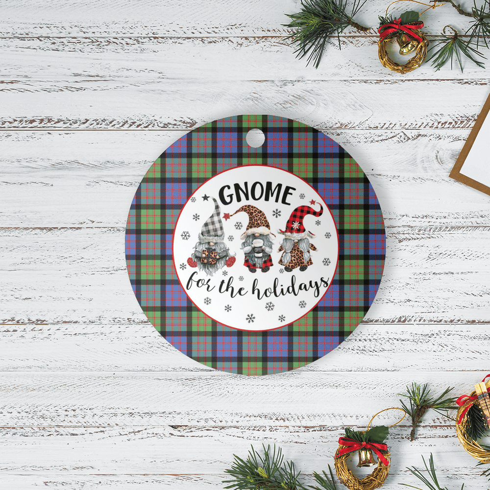 Clan MacDonald Ancient Tartan Tartan Crest Gnome Round Ceramic Ornament YR79 MacDonald Ancient Tartan Tartan Christmas   