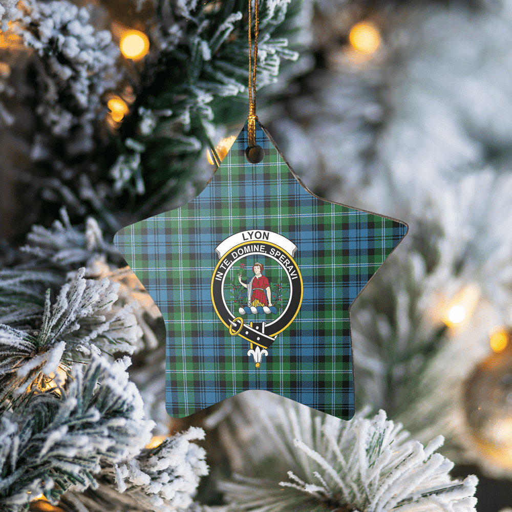 Clan Lyon Tartan Crest Star Ceramic Ornament SJ22 Lyon Tartan Tartan Christmas   