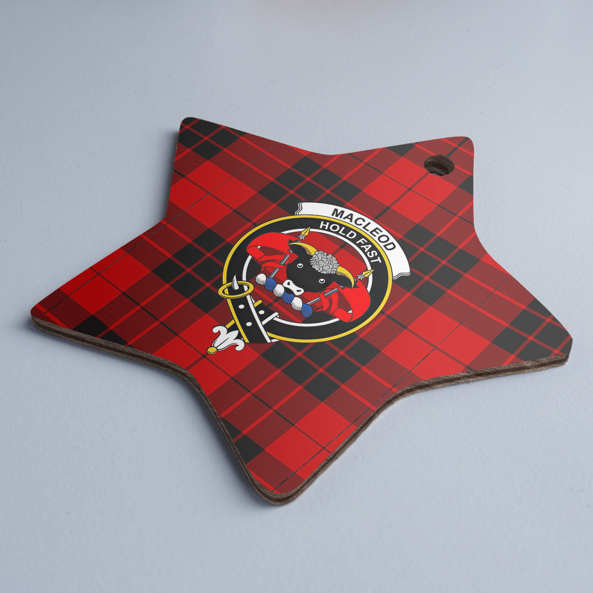 Clan MacLeod of Raasay Tartan Crest Star Ceramic Ornament UZ80 MacLeod of Raasay Tartan Tartan Christmas   