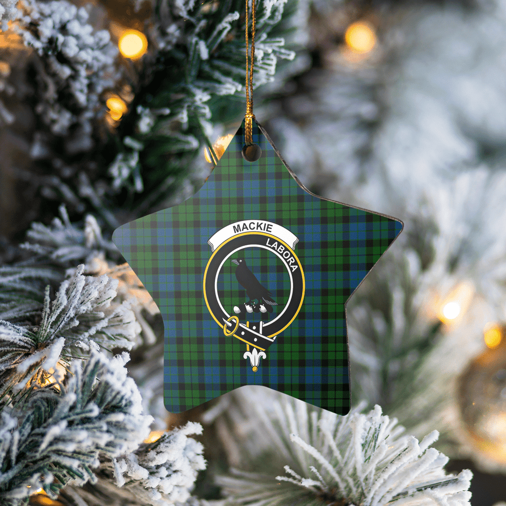 Clan MacKie Tartan Crest Star Ceramic Ornament GE43 MacKie Tartan Tartan Christmas   