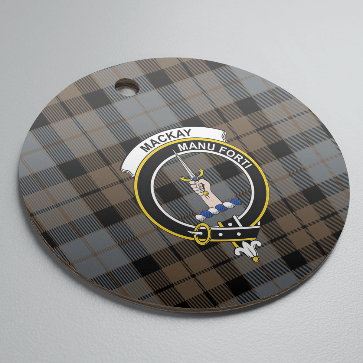 Clan MacKay Weathered Tartan Crest Round Ceramic Ornament ZQ88 MacKay Weathered Tartan Tartan Christmas   