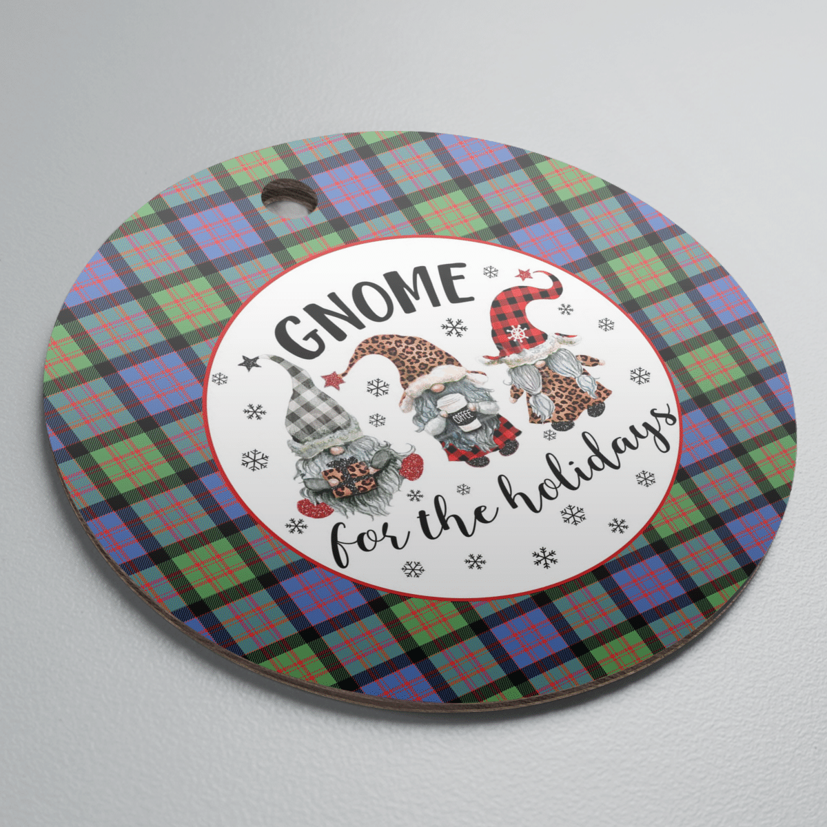 Clan MacDonald Ancient Tartan Tartan Crest Gnome Round Ceramic Ornament YR79 MacDonald Ancient Tartan Tartan Christmas   