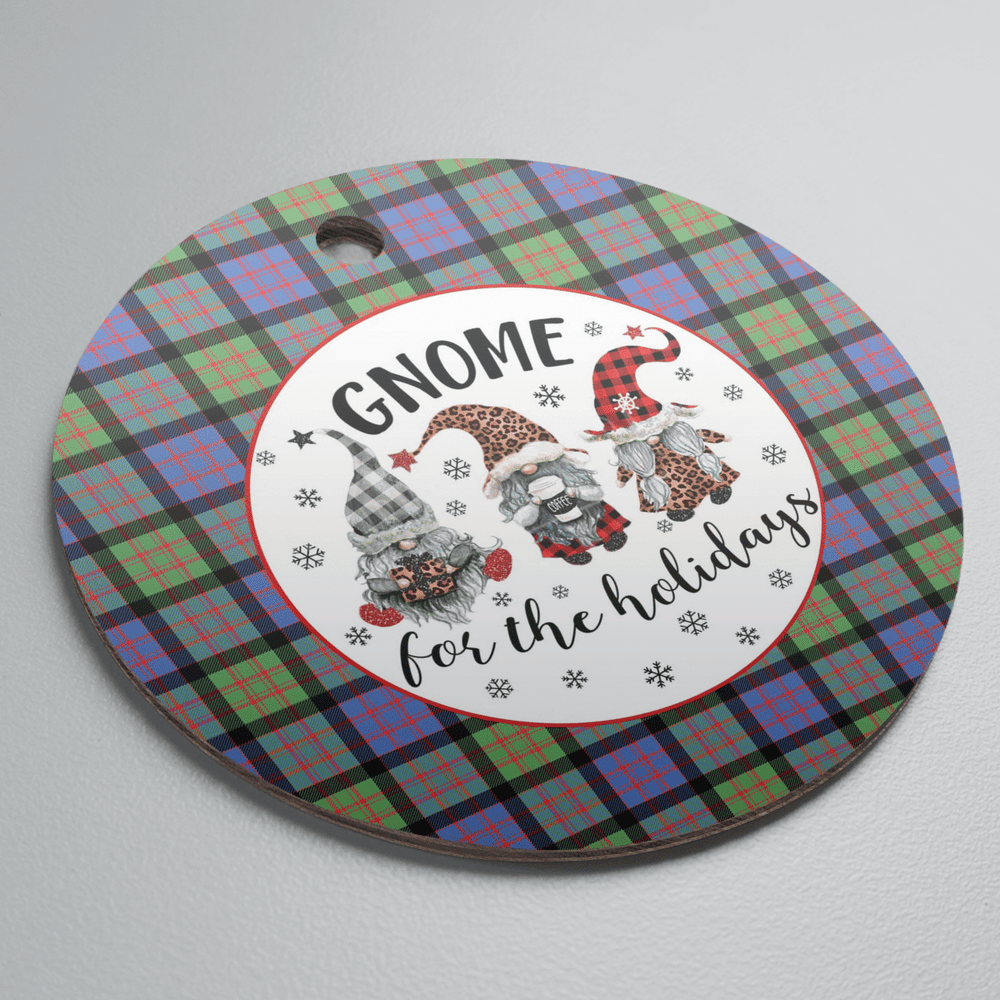 Clan MacDonald Ancient Tartan Tartan Crest Gnome Round Ceramic Ornament YR79 MacDonald Ancient Tartan Tartan Christmas   
