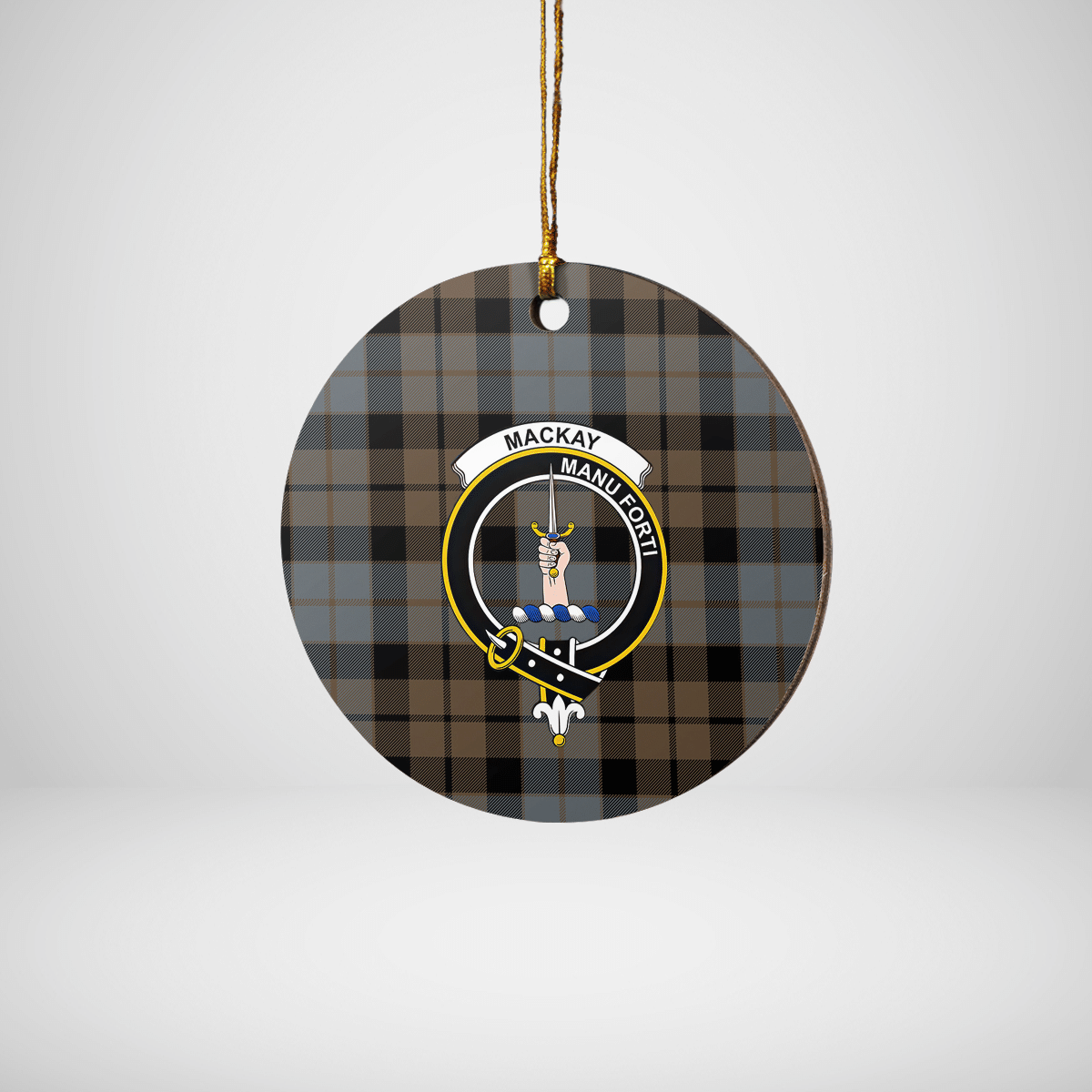 Clan MacKay Weathered Tartan Crest Round Ceramic Ornament ZQ88 MacKay Weathered Tartan Tartan Christmas   