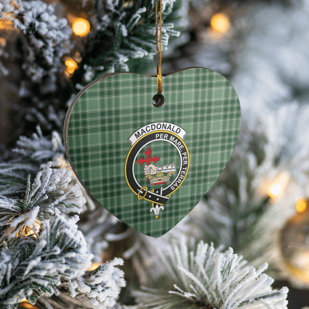 Clan MacDonald Lord of the Isles Hunting Tartan Crest Heart Ceramic Ornament DW27 MacDonald Lord of the Isles Hunting Tartan Tartan Christmas   