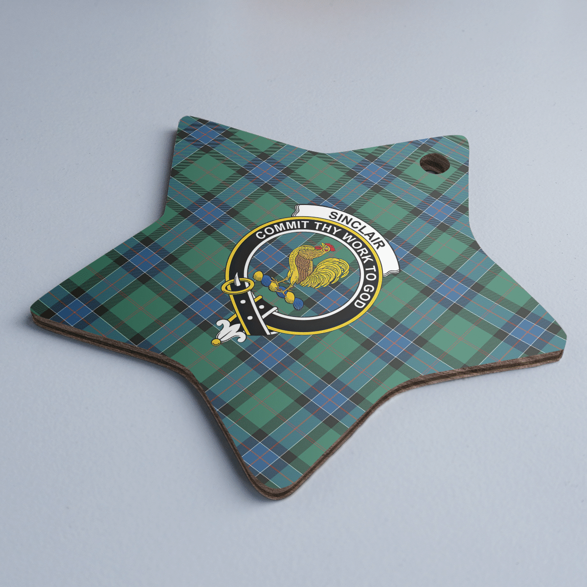 Clan Sinclair Hunting Ancient Tartan Crest Star Ceramic Ornament ET15 Sinclair Hunting Ancient Tartan Tartan Christmas   