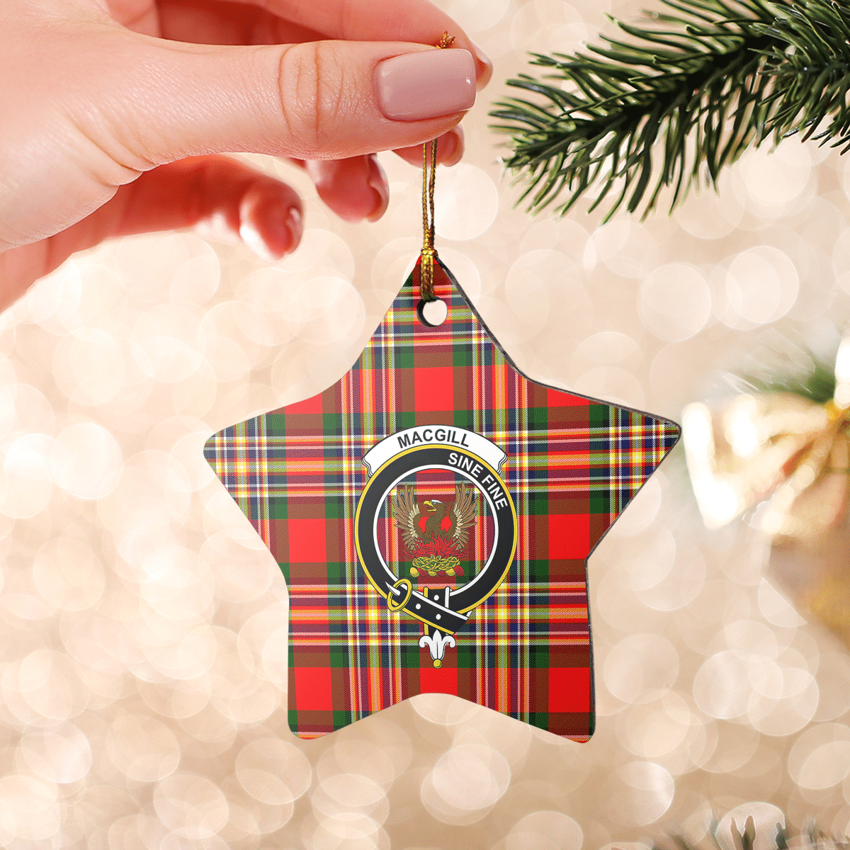 Clan MacGill Modern Tartan Crest Star Ceramic Ornament ND71 MacGill Modern Tartan Tartan Christmas   