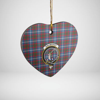 Clan Dalmahoy Tartan Crest Heart Ceramic Ornament AJ51