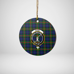 Clan Gunn Tartan Crest Round Ceramic Ornament FO21 Gunn Tartan Tartan Christmas   