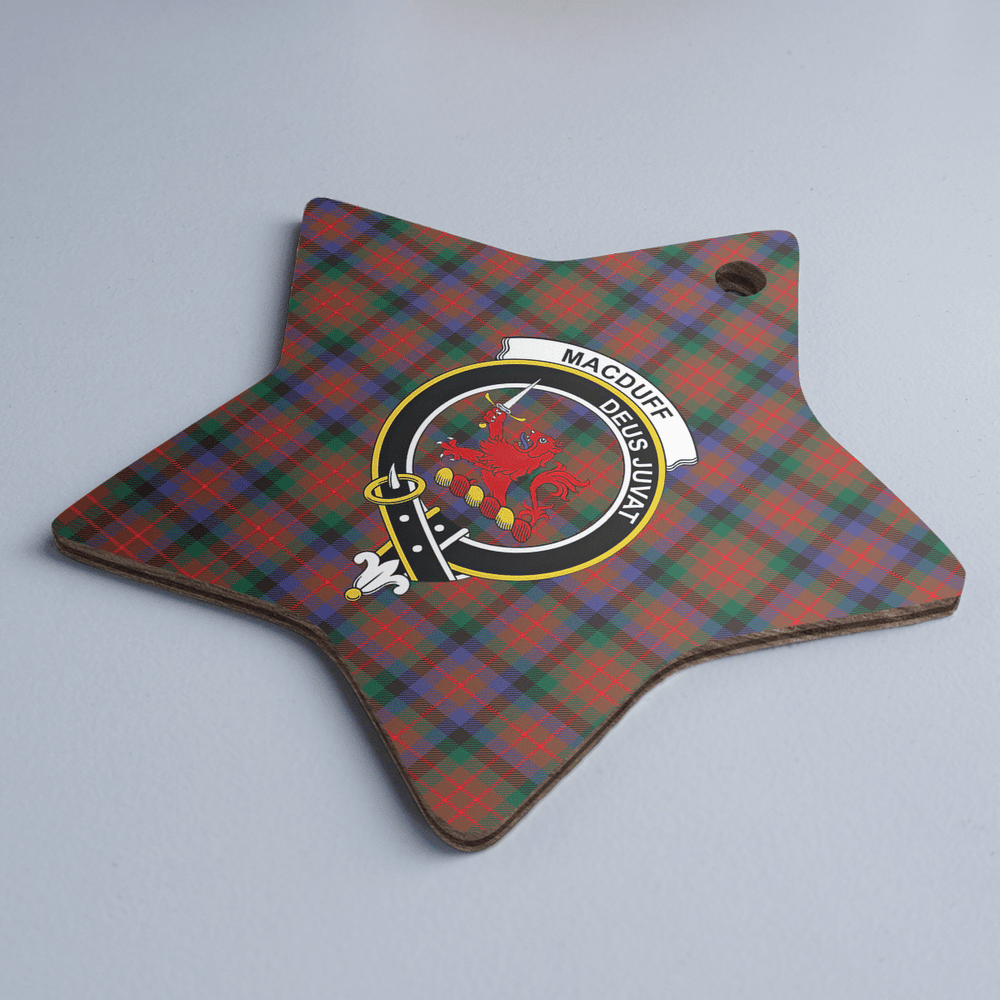Clan MacDuff Hunting Modern Tartan Crest Star Ceramic Ornament TL66 MacDuff Hunting Modern Tartan Tartan Christmas   