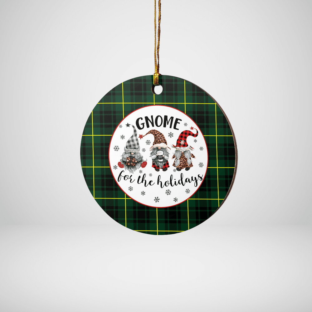 Clan MacArthur Modern Tartan Tartan Crest Gnome Round Ceramic Ornament BC88 MacArthur Modern Tartan Tartan Christmas   