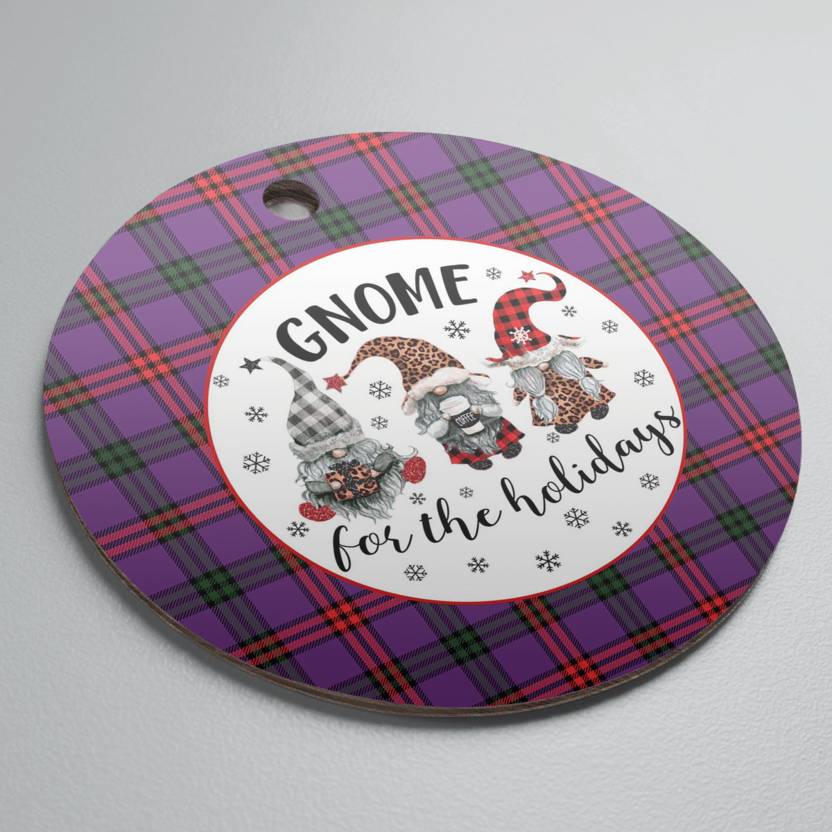 Clan Montgomery Modern Tartan Tartan Crest Gnome Round Ceramic Ornament FI36 Montgomery Modern Tartan Tartan Christmas   