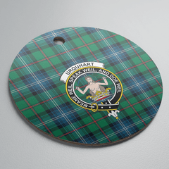 Clan Urquhart Ancient Tartan Crest Round Ceramic Ornament SN85 Urquhart Ancient Tartan Tartan Christmas   