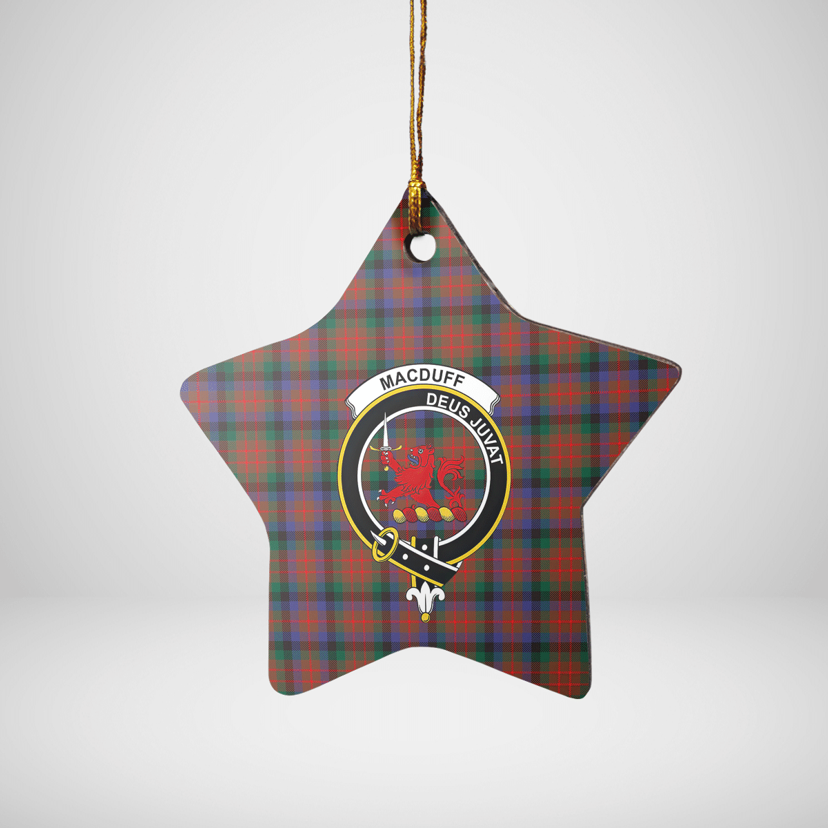Clan MacDuff Hunting Modern Tartan Crest Star Ceramic Ornament TL66 MacDuff Hunting Modern Tartan Tartan Christmas   