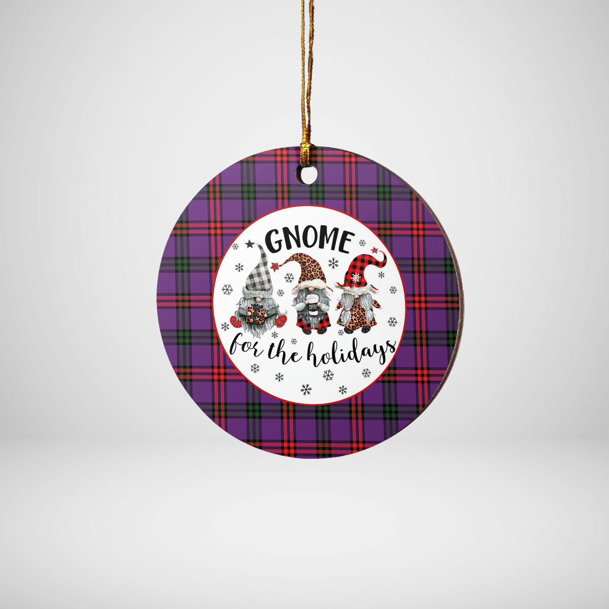 Clan Montgomery Modern Tartan Tartan Crest Gnome Round Ceramic Ornament FI36 Montgomery Modern Tartan Tartan Christmas   