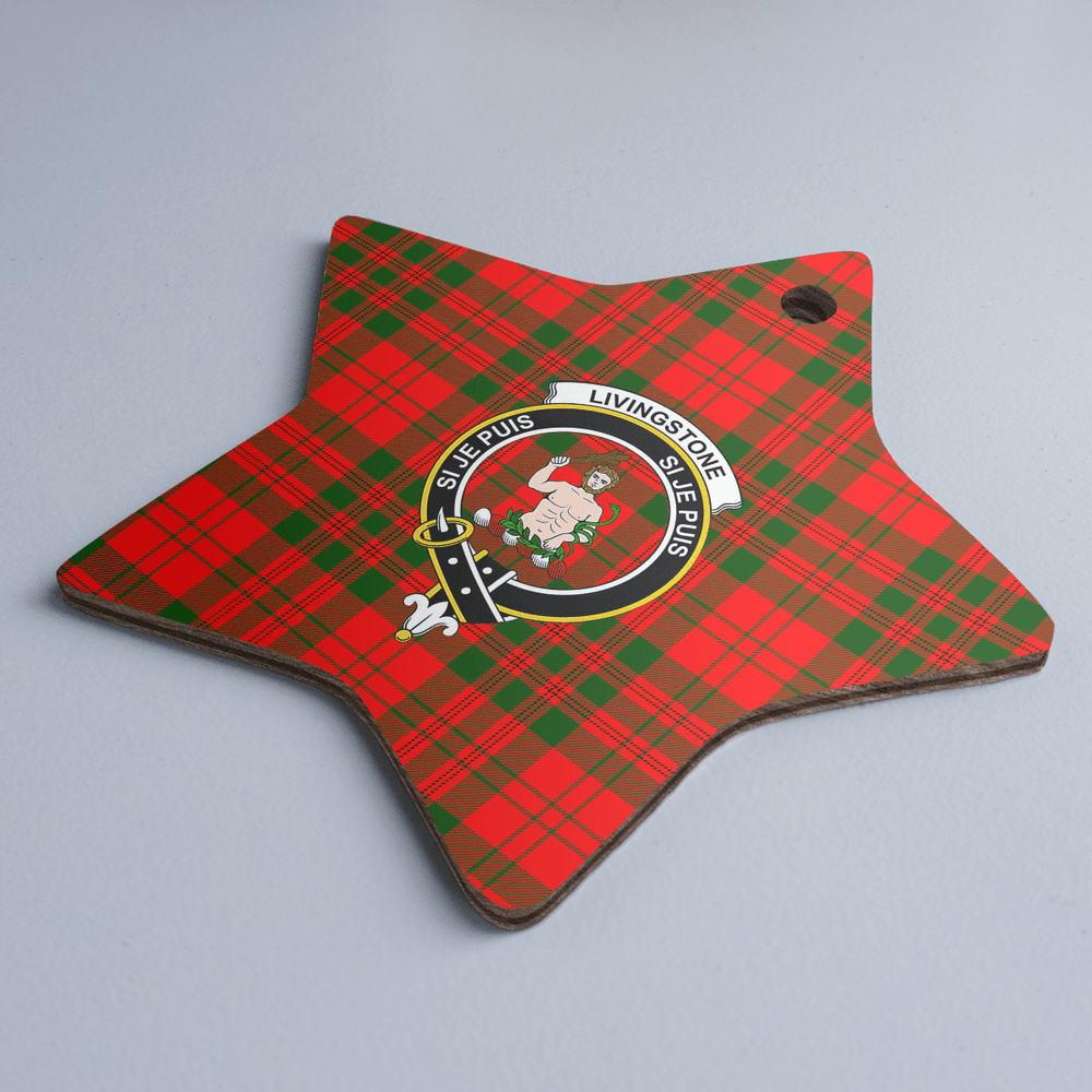 Clan Livingstone Modern Tartan Crest Star Ceramic Ornament ZG89 Livingstone Modern Tartan Tartan Christmas   
