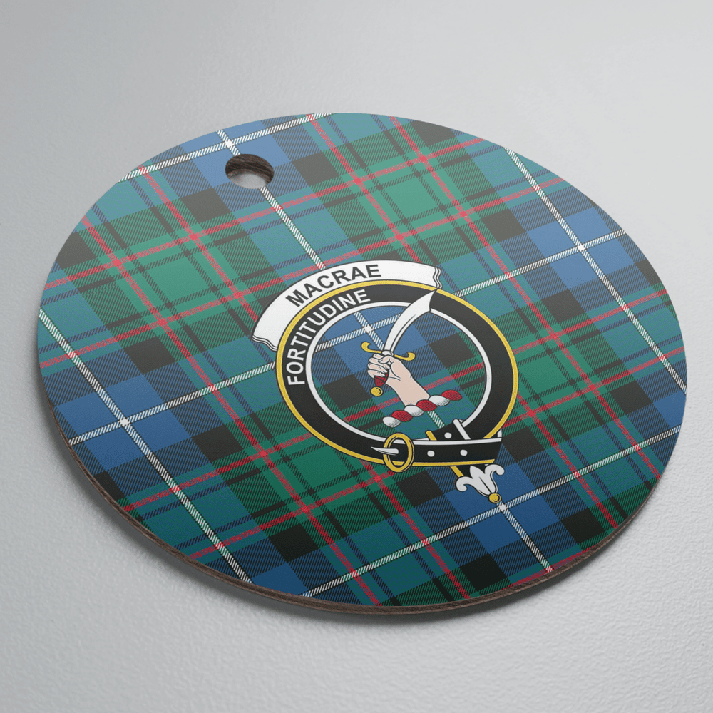Clan MacRae Hunting Ancient Tartan Crest Round Ceramic Ornament GW98 MacRae Hunting Ancient Tartan Tartan Christmas   
