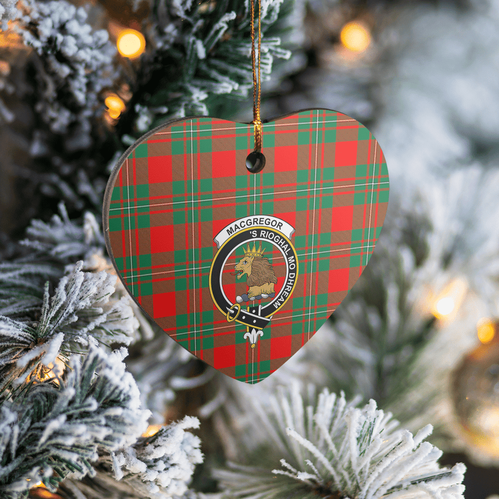 Clan MacGregor Ancient Tartan Crest Heart Ceramic Ornament JL17 MacGregor Ancient Tartan Tartan Christmas   