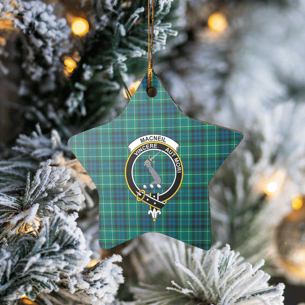 Clan MacNeill of Colonsay Ancient Tartan Crest Star Ceramic Ornament IT13 MacNeill of Colonsay Ancient Tartan Tartan Christmas   