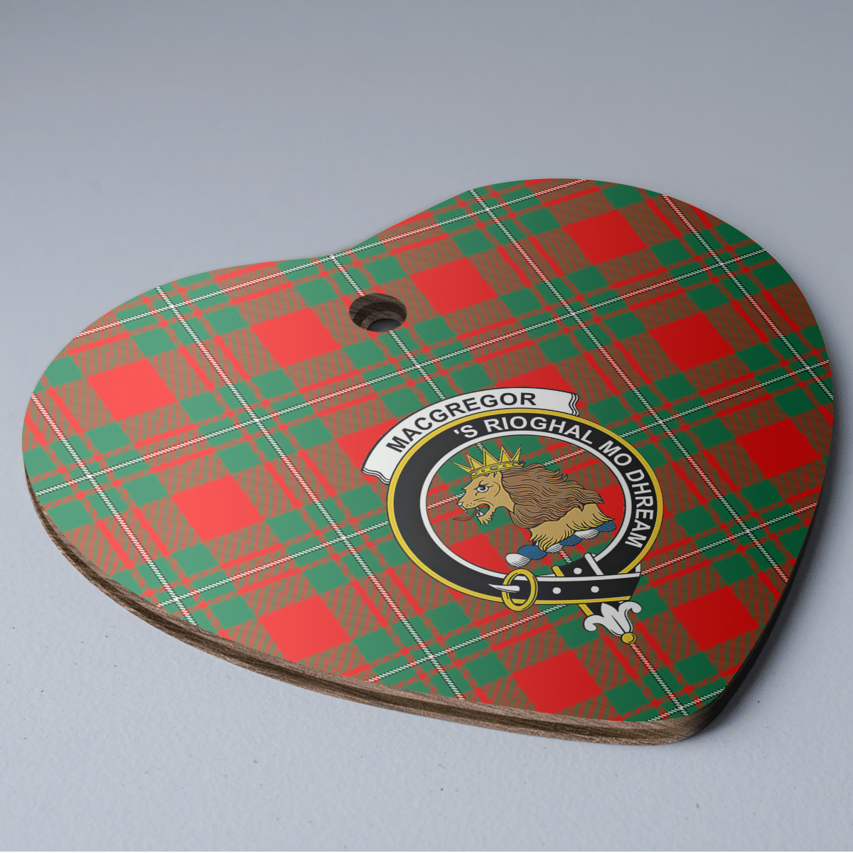 Clan MacGregor Ancient Tartan Crest Heart Ceramic Ornament JL17 MacGregor Ancient Tartan Tartan Christmas   