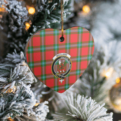 Clan MacLaine of Loch Buie Tartan Crest Heart Ceramic Ornament OP81 MacLaine of Loch Buie Tartan Tartan Christmas   