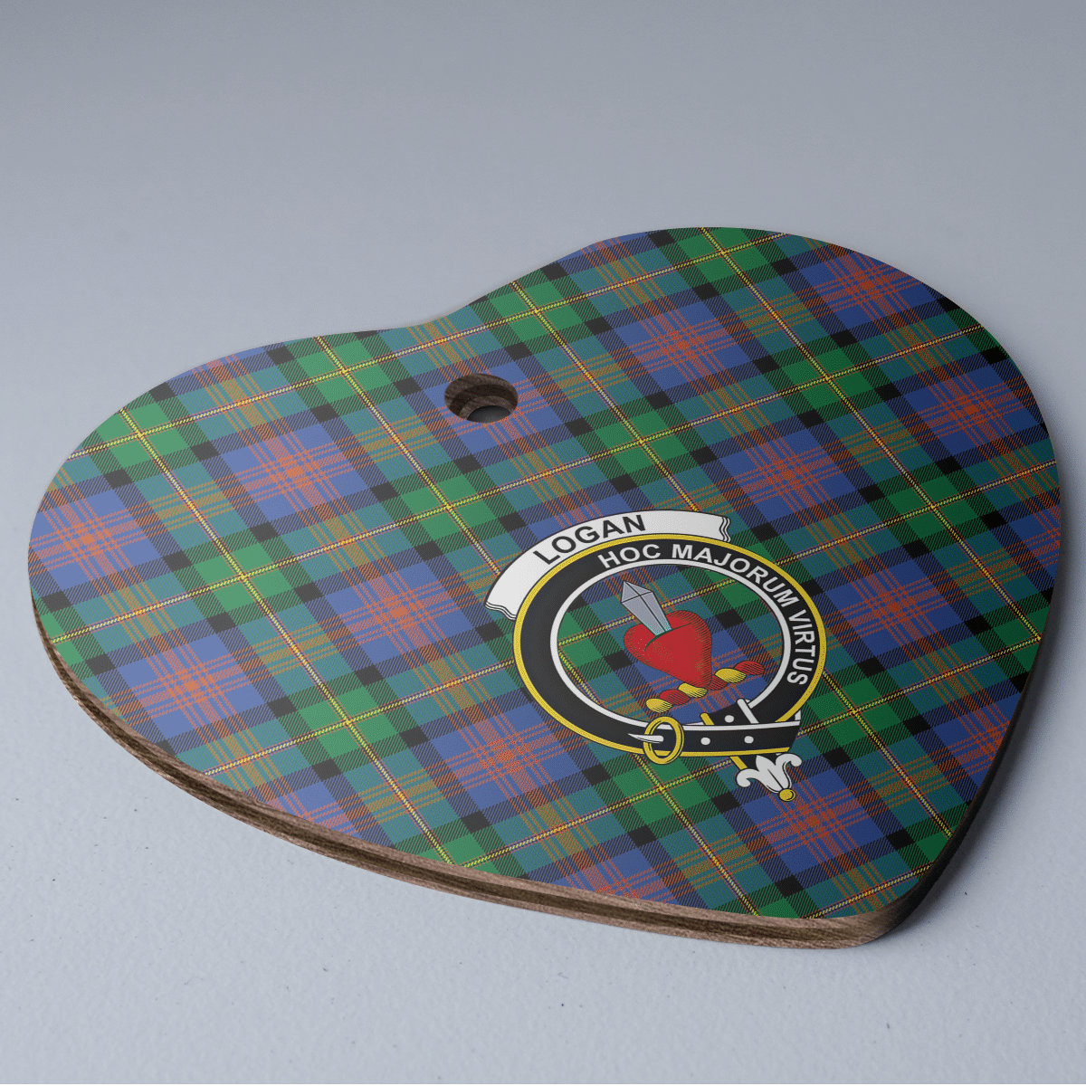 Clan Logan Ancient Tartan Crest Heart Ceramic Ornament RG86 Logan Ancient Tartan Tartan Christmas   