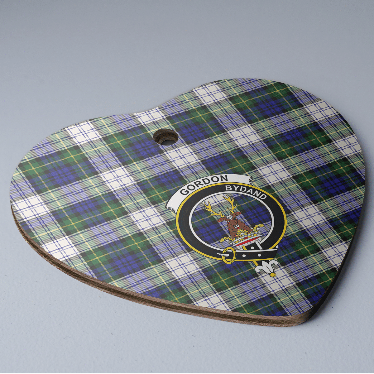 Clan Gordon Dress Modern Tartan Crest Heart Ceramic Ornament WT44 Gordon Dress Modern Tartan Tartan Christmas   