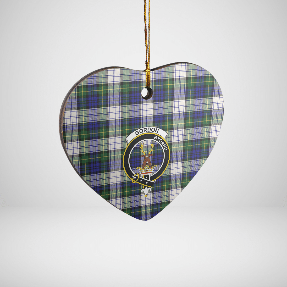 Clan Gordon Dress Modern Tartan Crest Heart Ceramic Ornament WT44 Gordon Dress Modern Tartan Tartan Christmas   