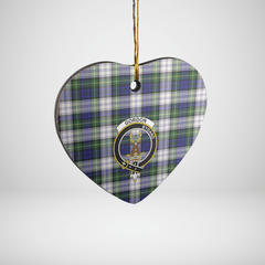 Clan Gordon Dress Modern Tartan Crest Heart Ceramic Ornament WT44 Gordon Dress Modern Tartan Tartan Christmas   