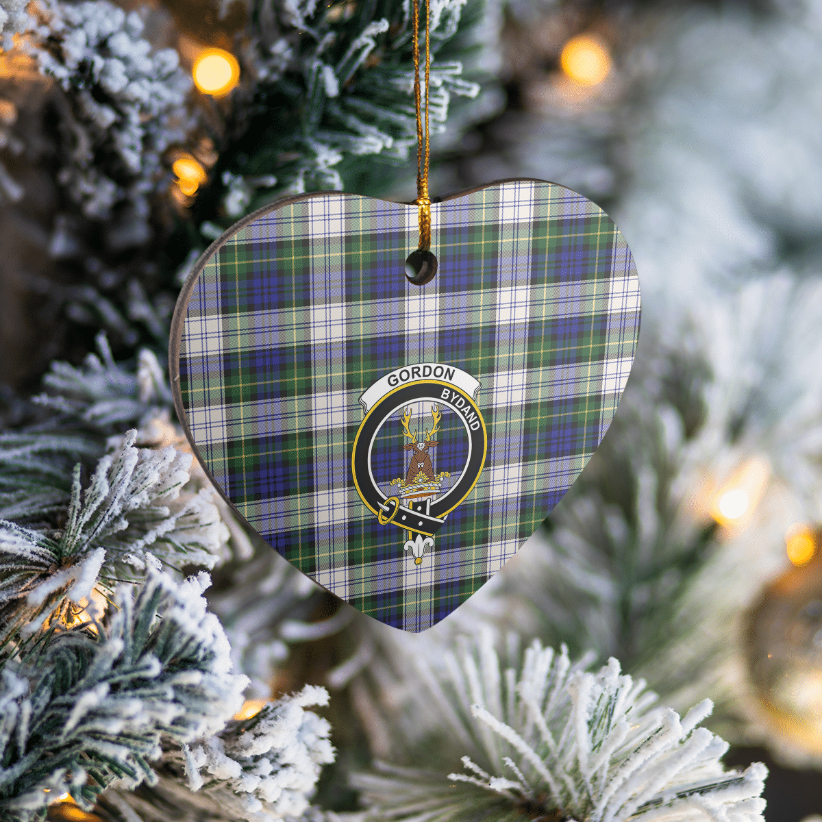 Clan Gordon Dress Modern Tartan Crest Heart Ceramic Ornament WT44 Gordon Dress Modern Tartan Tartan Christmas   