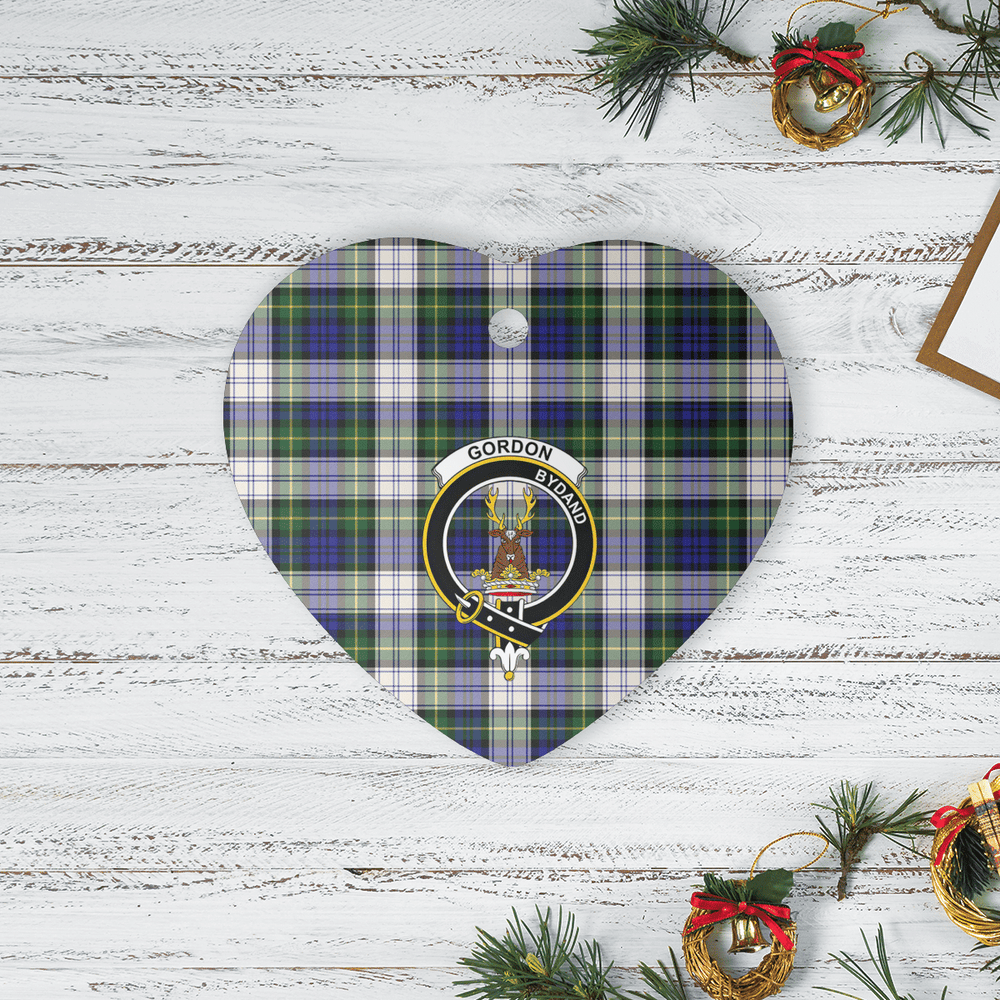 Clan Gordon Dress Modern Tartan Crest Heart Ceramic Ornament WT44 Gordon Dress Modern Tartan Tartan Christmas   