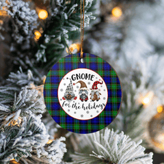 Clan Sempill Modern Tartan Tartan Crest Gnome Round Ceramic Ornament XS26 Sempill Modern Tartan Tartan Christmas   