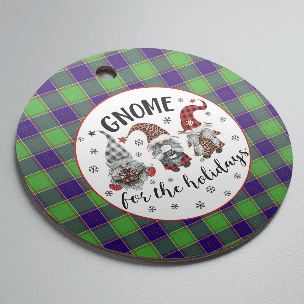 Clan Dalrymple Tartan Tartan Crest Gnome Round Ceramic Ornament CO76 Dalrymple Tartan Tartan Christmas   