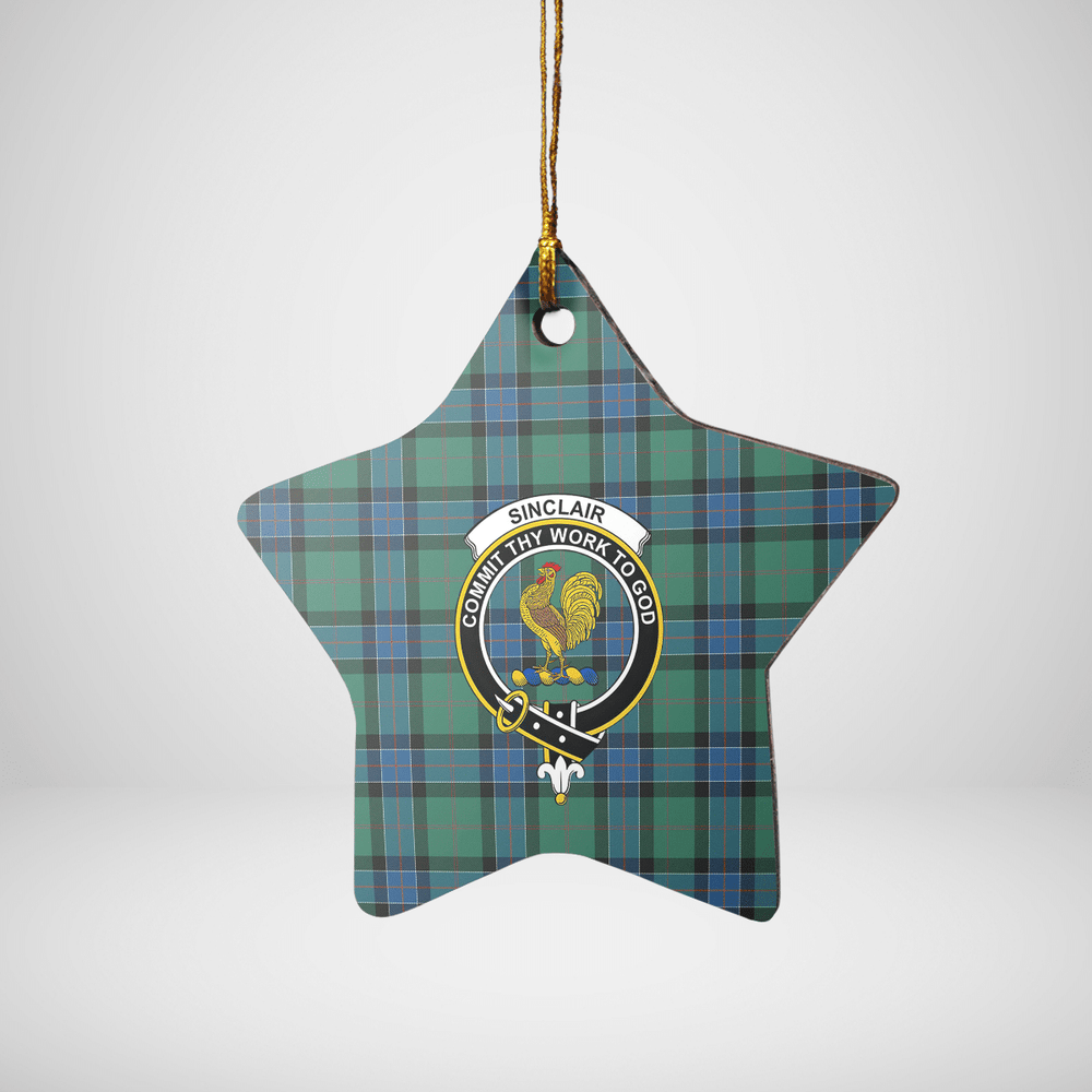 Clan Sinclair Hunting Ancient Tartan Crest Star Ceramic Ornament ET15 Sinclair Hunting Ancient Tartan Tartan Christmas   