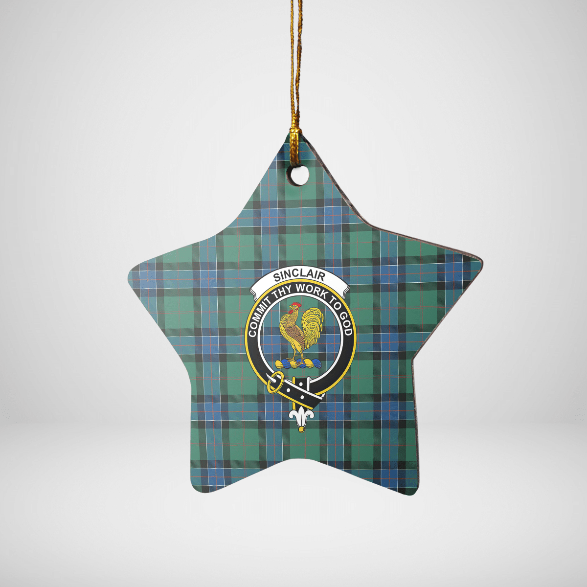 Clan Sinclair Hunting Ancient Tartan Crest Star Ceramic Ornament ET15 Sinclair Hunting Ancient Tartan Tartan Christmas   