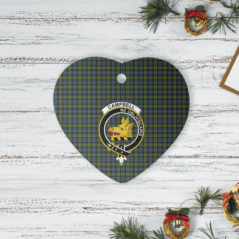 Clan Campbell Tartan Crest Heart Ceramic Ornament HA26 Campbell Tartan Tartan Christmas   