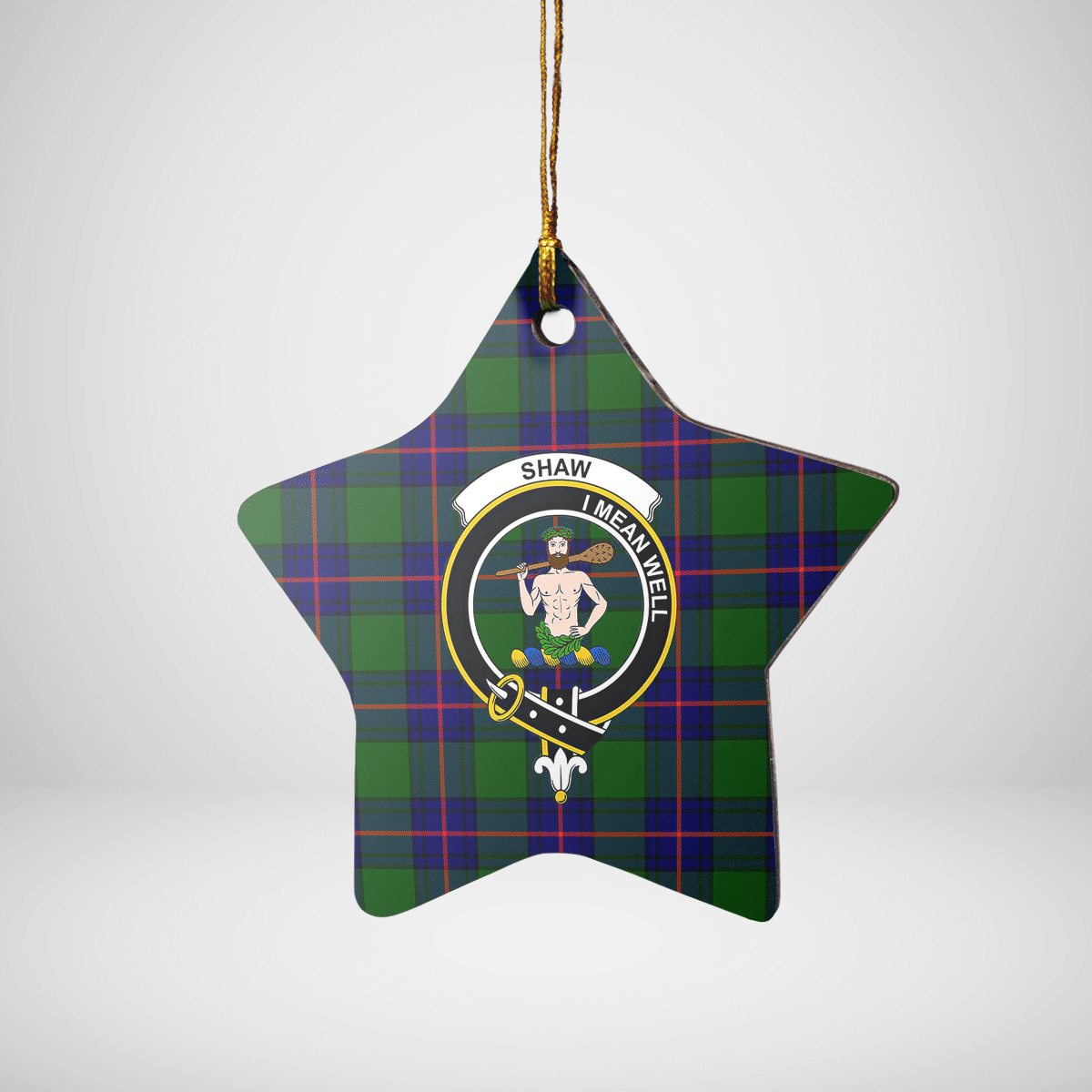 Clan Shaw Modern Tartan Crest Star Ceramic Ornament OE29 Shaw Modern Tartan Tartan Christmas   