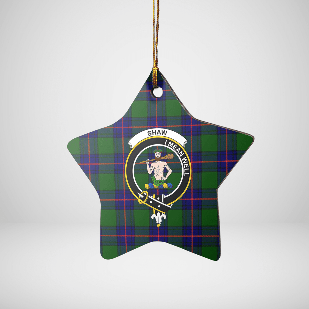 Clan Shaw Modern Tartan Crest Star Ceramic Ornament OE29 Shaw Modern Tartan Tartan Christmas   